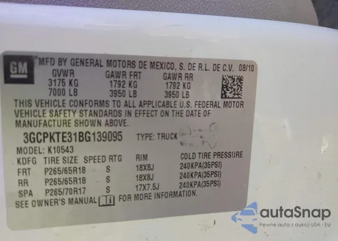 2011 Chevrolet Silverado 1500 Ltz from USA, damaged, VIN 3GCPKTE31BG139095